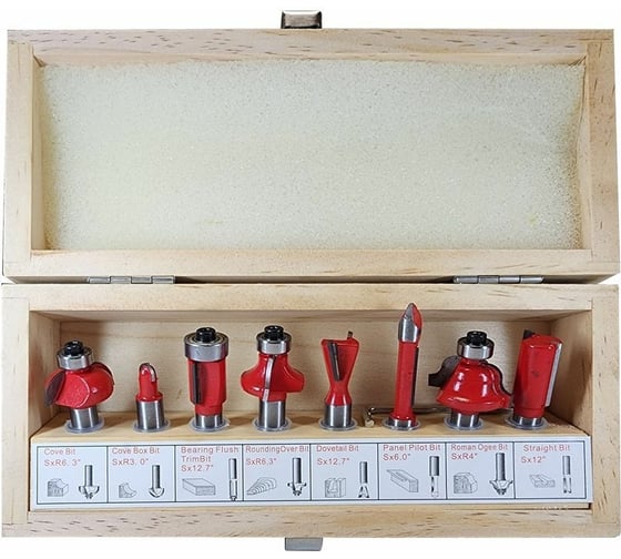 Изображение товара Набор концевых фрез 8 шт, хв-к 8 мм Greencut BS00801