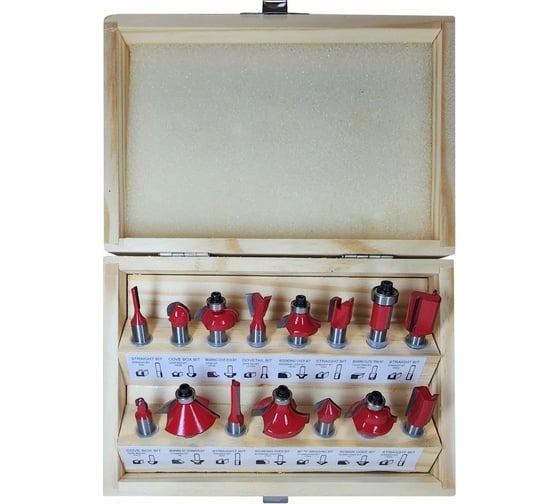 Изображение товара Набор концевых фрез B 15 шт, хв-к 8 мм Greencut BS01502