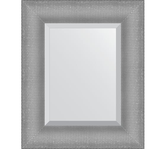 Изображение товара Зеркало EVOFORM с фацетом в багетной раме - серебряная кольчуга 88 мм (47x57 см) BY 3933