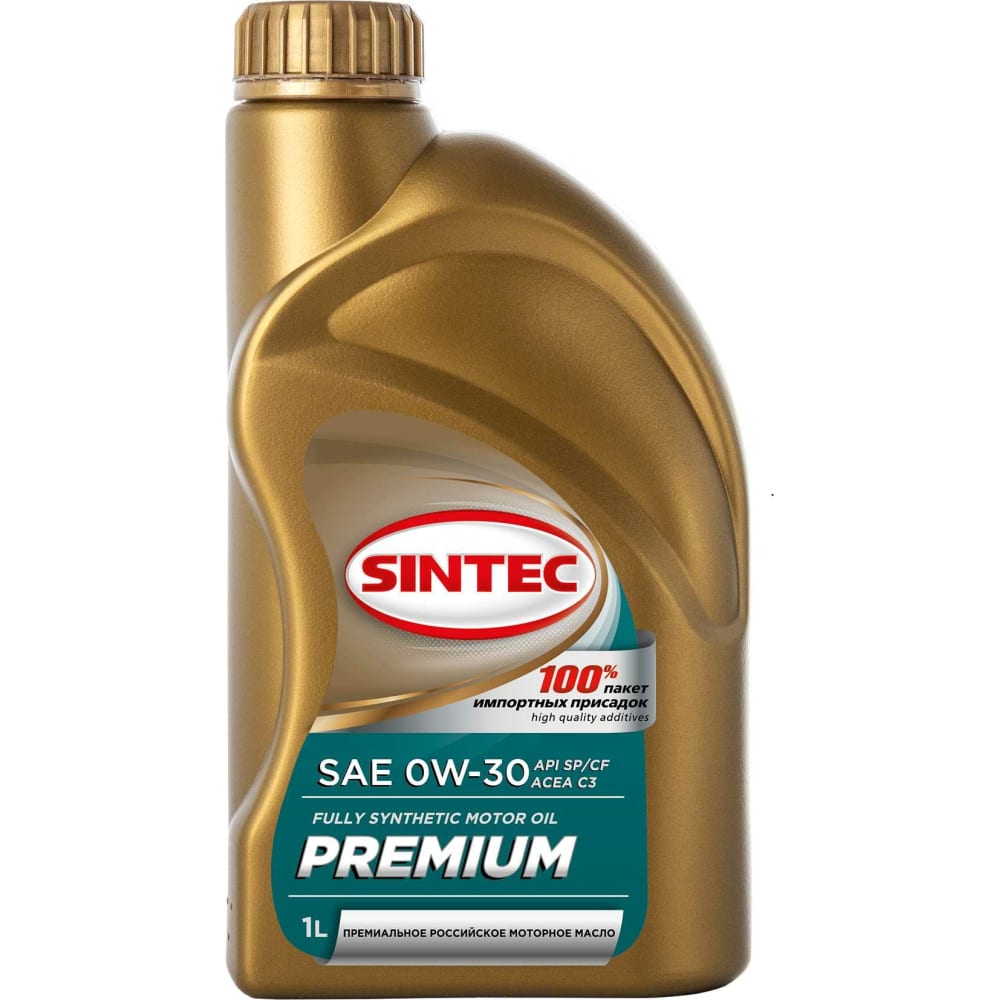 Синтетическое моторное масло Sintec 322765 premium sae 0w-30 api sp/cf acea c3, - фото 1
