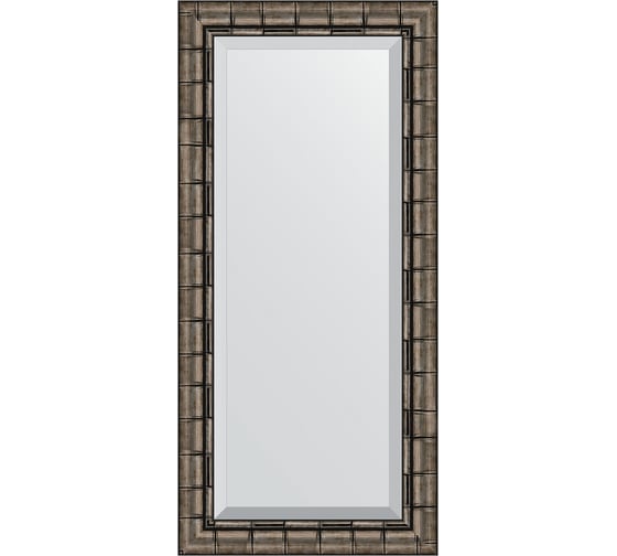 Изображение товара Зеркало EVOFORM с фацетом в багетной раме - серебряный бамбук 73 мм (53x113 см) BY 1146