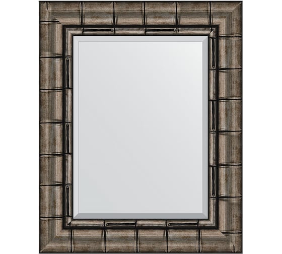 Изображение товара Зеркало EVOFORM с фацетом в багетной раме - серебряный бамбук 73 мм (43x53 см) BY 1358