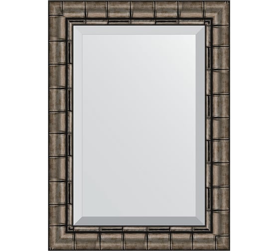 Изображение товара Зеркало EVOFORM с фацетом в багетной раме - серебряный бамбук 73 мм (53x73 см) BY 1126