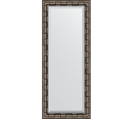 Изображение товара Зеркало EVOFORM с фацетом в багетной раме - серебряный бамбук 73 мм (58x143 см) BY 1166