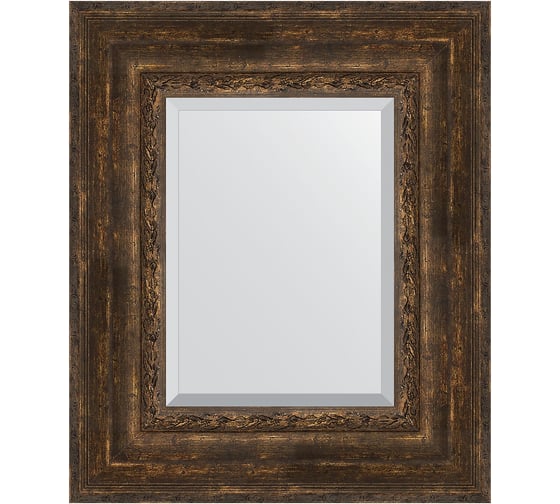 Изображение товара Зеркало EVOFORM с фацетом в багетной раме - состаренное дерево с орнаментом 120 мм (52x62 см) BY 3378