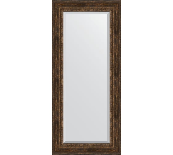 Изображение товара Зеркало EVOFORM с фацетом в багетной раме - состаренное дерево с орнаментом 120 мм (72x162 см) BY 3586