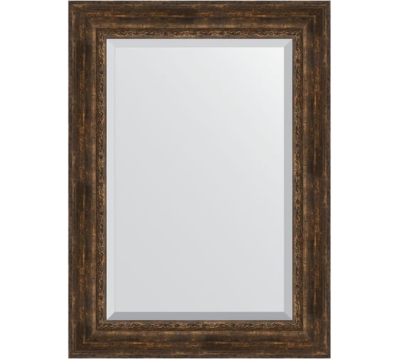 Изображение товара Зеркало EVOFORM с фацетом в багетной раме - состаренное дерево с орнаментом 120 мм (82x112 см) BY 3482