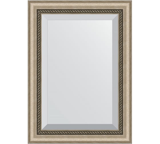 Изображение товара Зеркало EVOFORM с фацетом в багетной раме - состаренное серебро с плетением 70 мм (53x73 см) BY 1122