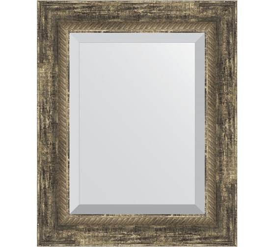 Изображение товара Зеркало EVOFORM с фацетом в багетной раме - старое дерево с плетением 70 мм (43x53 см) BY 3356
