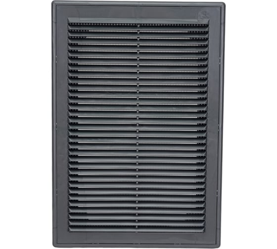 Изображение товара Решетка вентиляционная вытяжная с рамкой серия ВР графит (200x300 мм, пластик) ВИЕНТО 2030ВР-графит
