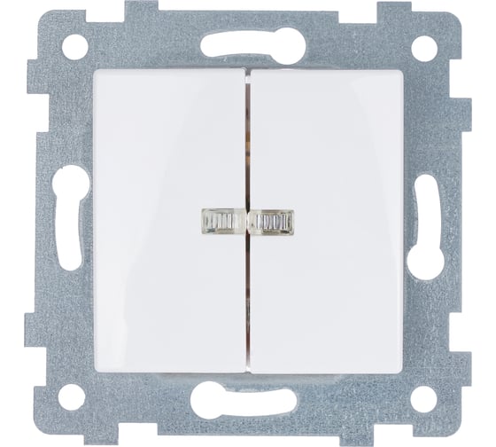 Изображение товара Механизм двухклавишного выключателя Кунцево-Электро Мария скрытой установки, со светоиндикацией С510-440 110028