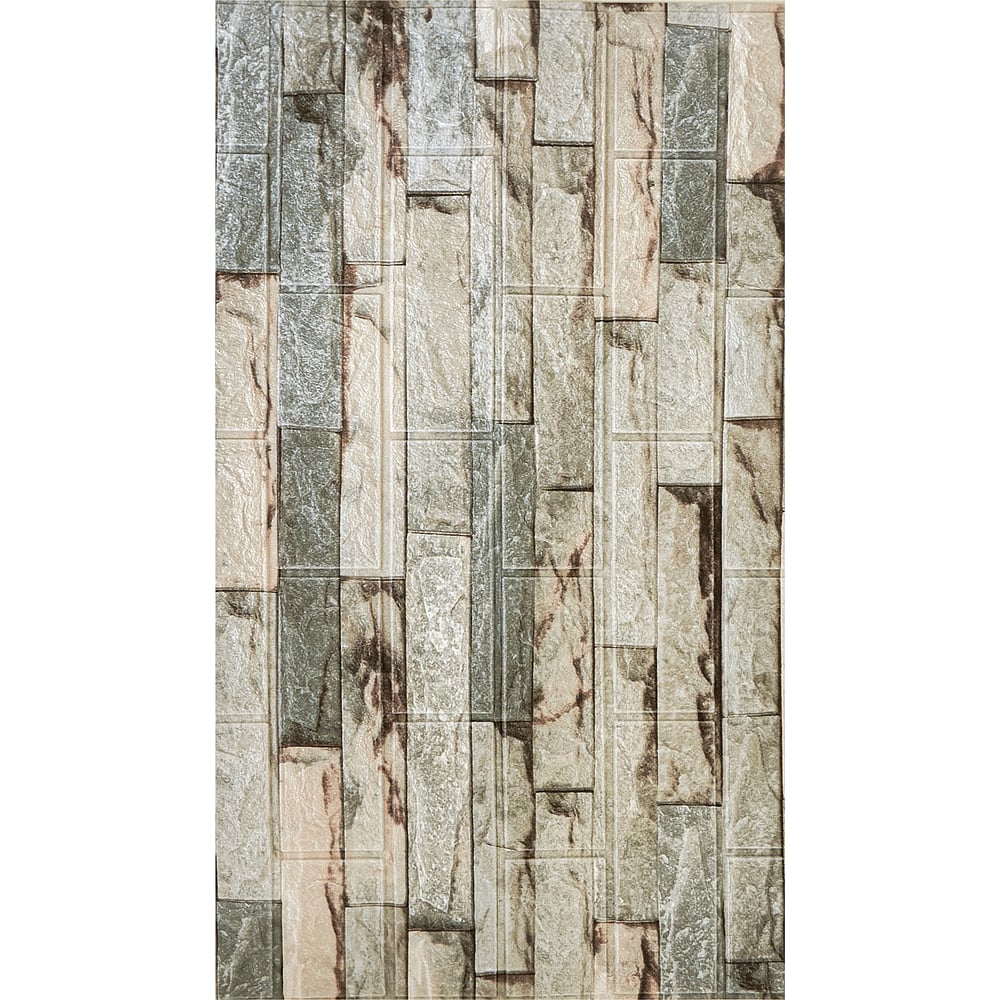 Изображение товара Мягкая самоклеящаяся 3D панель Камень кладка 70x600 см серый