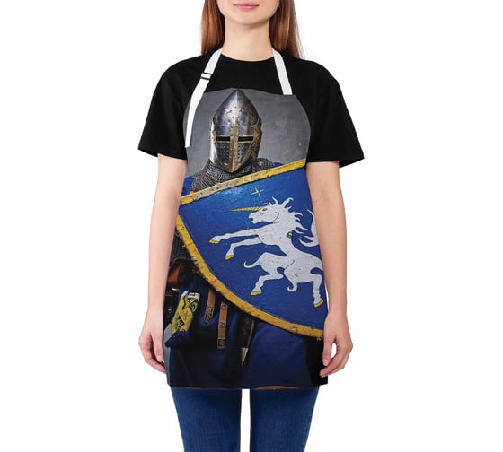 Изображение товара Кухонный фартук JOYARTY Бронированный рыцарь, универсальный размер для женщин и мужчин ap_9478
