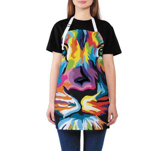 Изображение товара Кухонный фартук JOYARTY Лев в ярких красках, универсальный размер для женщин и мужчин ap_78580