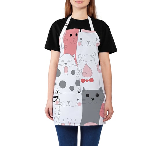 Изображение товара Кухонный фартук JOYARTY Серьезные котята, универсальный размер для женщин и мужчин ap_34018