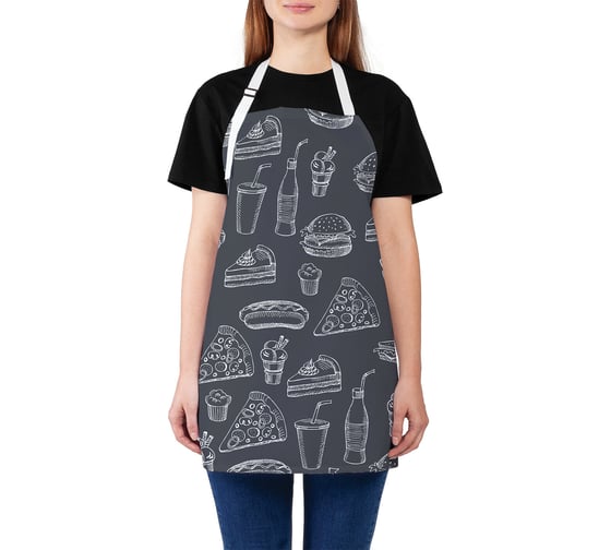 Изображение товара Кухонный фартук JOYARTY Бледный фаст-фуд, универсальный размер для женщин и мужчин ap_386884