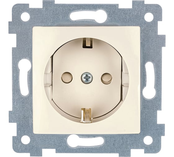 Изображение товара Механизм одноместной розетки Кунцево-Электро Мария с заземляющим контактом, со шторкой, скрытой установки РС16-446с/к 120002