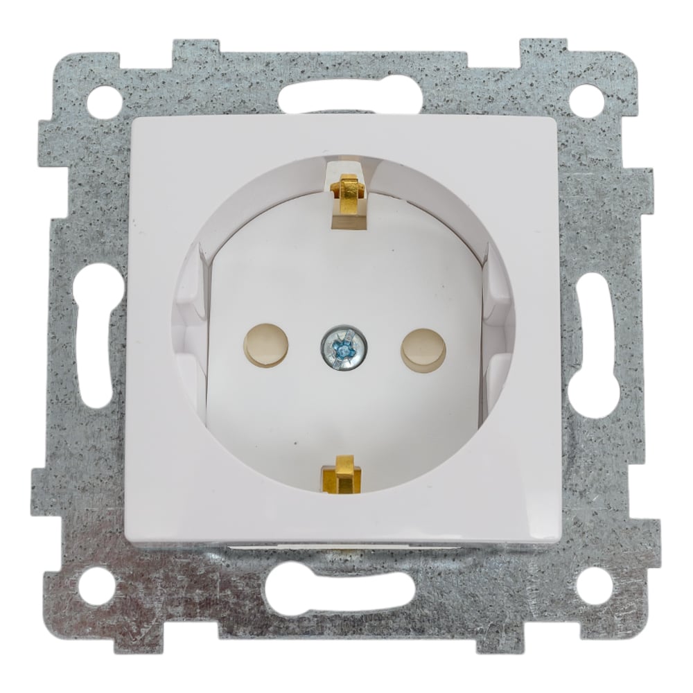 Изображение товара Механизм одноместной розетки Кунцево-Электро Мария с заземлением и шторкой