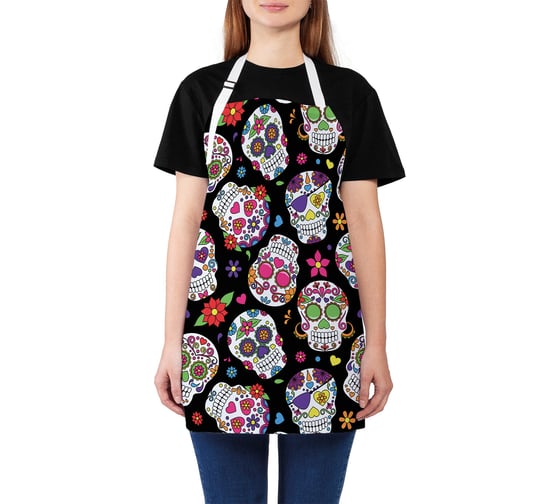 Изображение товара Кухонный фартук JOYARTY Выбор сахарных черепов, универсальный размер для женщин и мужчин ap_35953
