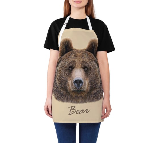 Изображение товара Кухонный фартук JOYARTY Медведь и надпись, универсальный размер для женщин и мужчин ap_44031