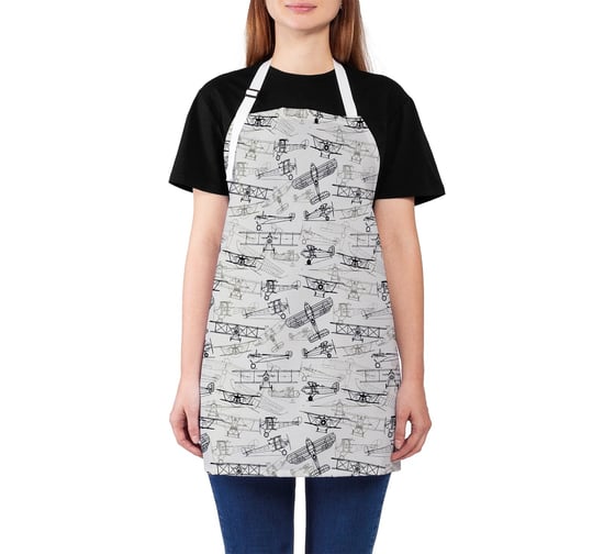 Изображение товара Кухонный фартук JOYARTY Чертежи самолетов, универсальный размер для женщин и мужчин ap_53394