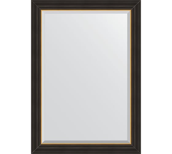 Изображение товара Зеркало EVOFORM с фацетом в багетной раме - черное дерево с золотом 71 мм (74x104 см) BY 3926
