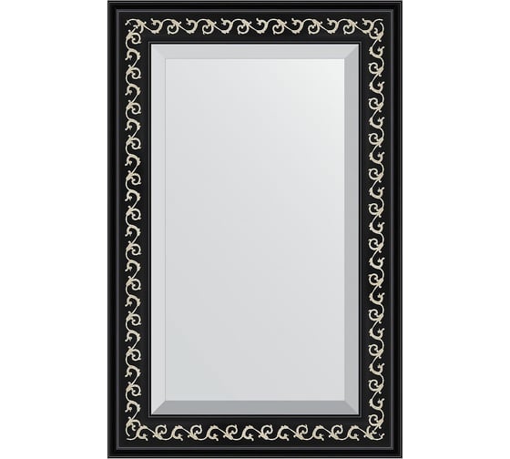 Изображение товара Зеркало EVOFORM с фацетом в багетной раме - черный ардеко 81 мм (55x85 см) BY 1135
