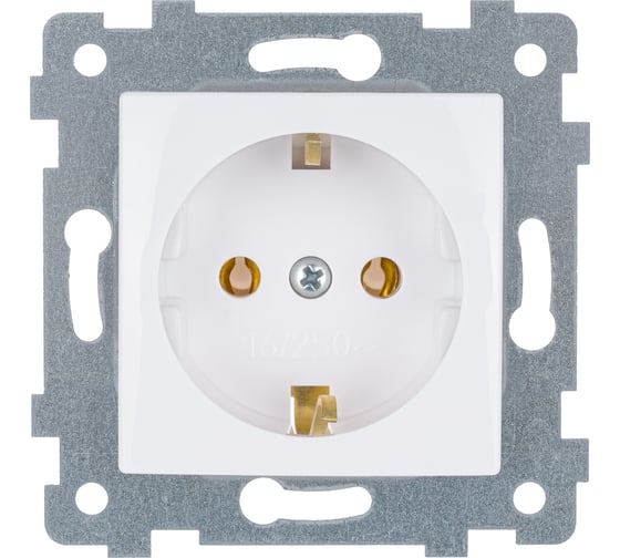 Изображение товара Механизм одноместной розетки Кунцево-Электро Мария с заземляющим контактом, скрытой установки РС16-445 110019