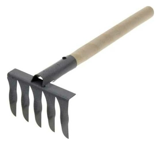 Изображение товара Витые 5-ти зубые грабли ООО Агростройлидер нержавеющая сталь, с черенком ГВ-5н САД-11.07