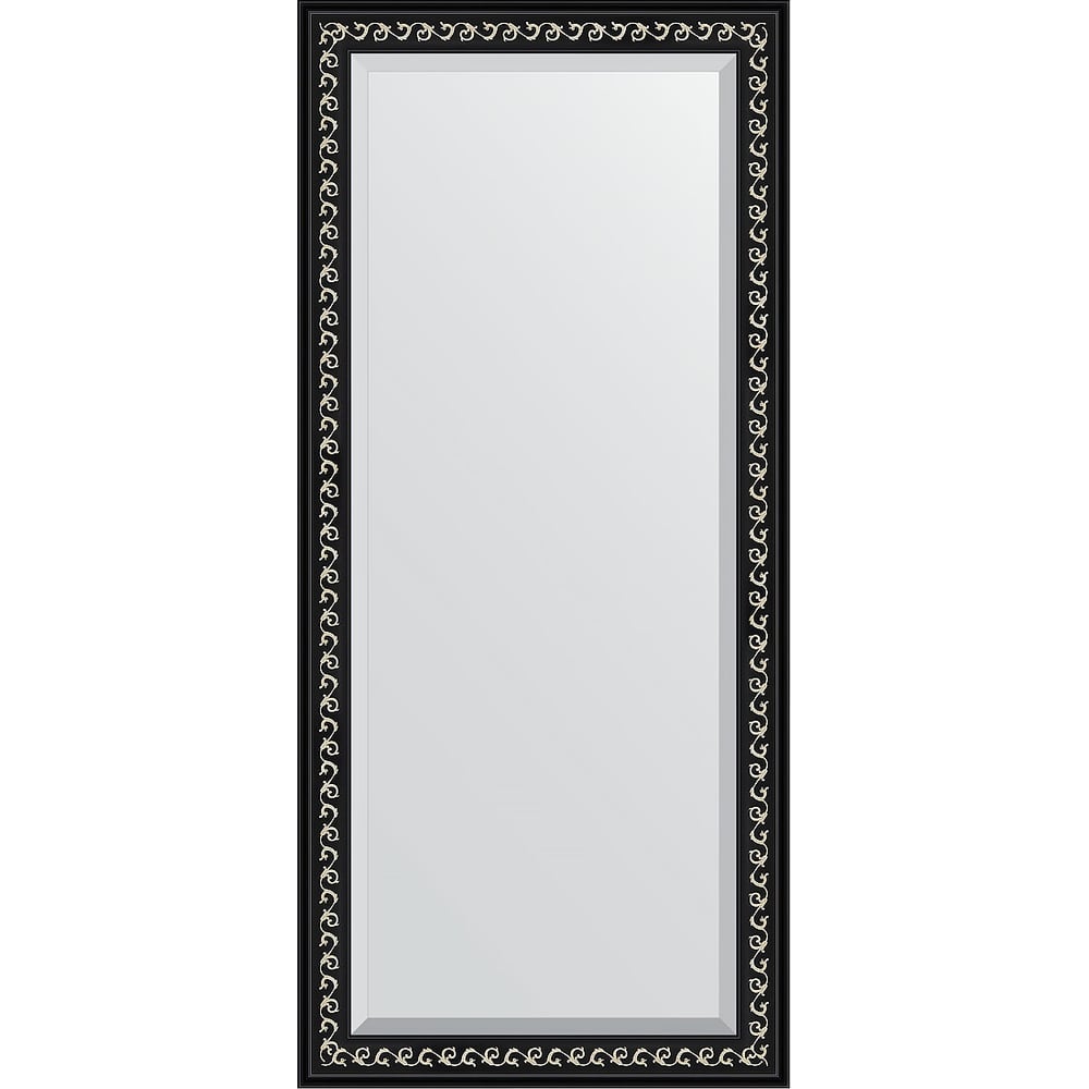 Изображение товара Зеркало EVOFORM с фацетом в багетной раме черный ардеко 75x165 см