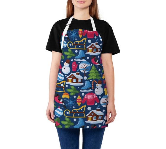 Изображение товара Кухонный фартук JOYARTY Новогоднее настроение, универсальный размер для женщин и мужчин ap_419866
