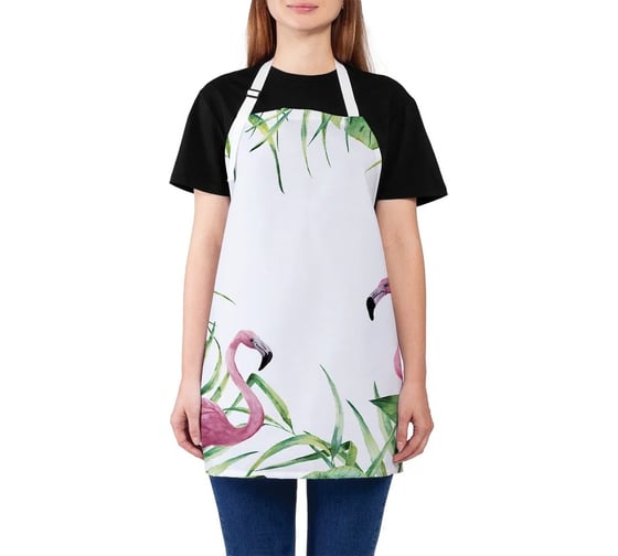 Изображение товара Кухонный фартук JOYARTY Фламинго в окружении тропиков, универсальный размер для женщин и мужчин ap_122815