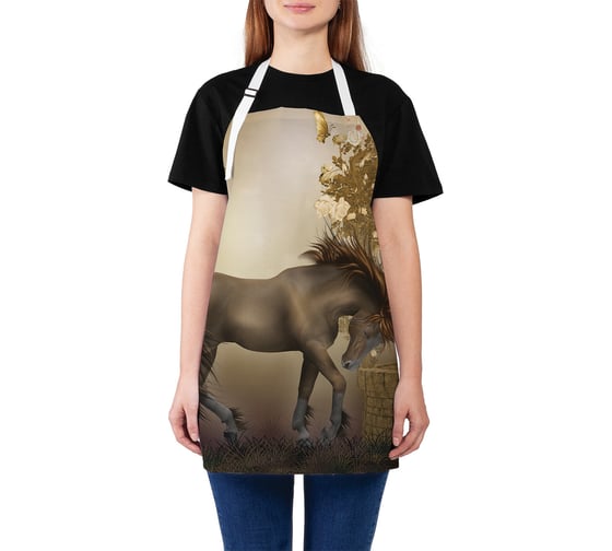 Изображение товара Кухонный фартук JOYARTY Задумчивая лошадь, универсальный размер для женщин и мужчин ap_12894