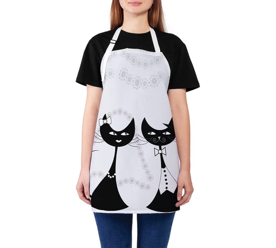 Изображение товара Кухонный фартук JOYARTY Кошачья свадьба, универсальный размер для женщин и мужчин ap_9739