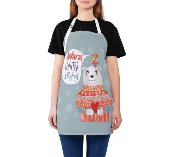 Изображение товара Кухонный фартук JOYARTY Теплые зимние пожелания, универсальный размер для женщин и мужчин ap_182304