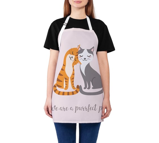 Изображение товара Кухонный фартук JOYARTY Лучшая пара котиков, универсальный размер для женщин и мужчин ap_92004