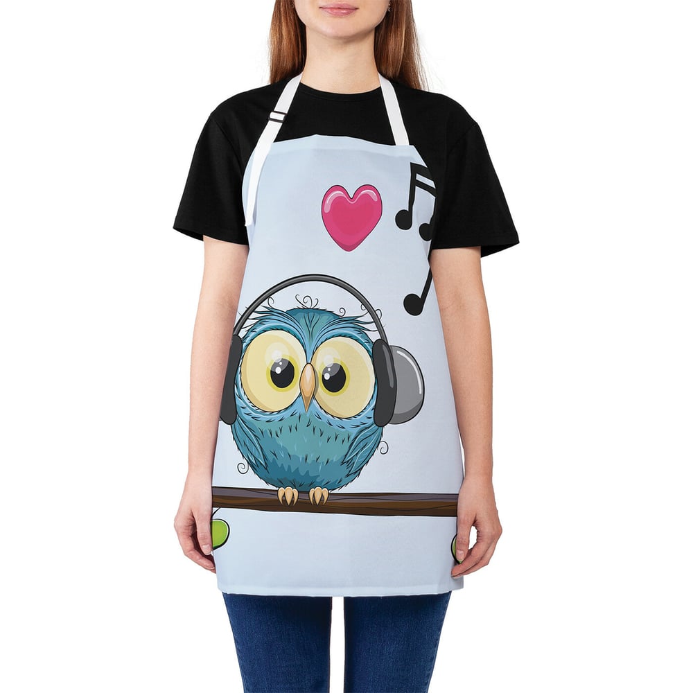 Изображение товара Кухонный фартук JOYARTY Сова меломан унисекс яркий защитный аксессуар