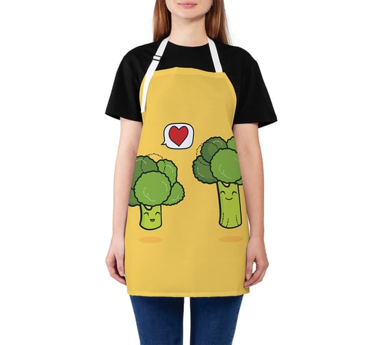 Изображение товара Кухонный фартук JOYARTY Влюбленные брокколи, универсальный размер для женщин и мужчин ap_91962