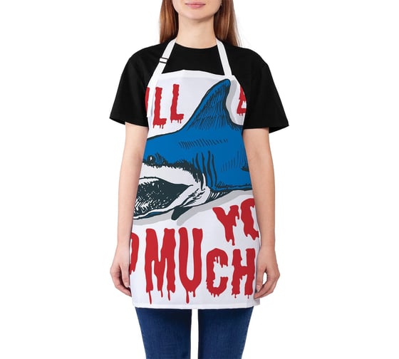 Изображение товара Кухонный фартук JOYARTY Голодная акула, универсальный размер для женщин и мужчин ap_19821