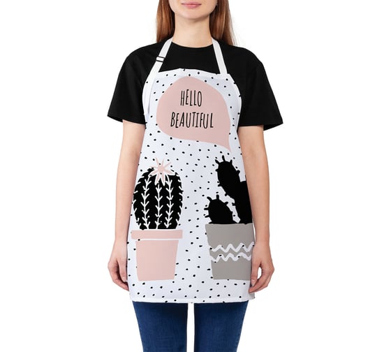 Изображение товара Кухонный фартук JOYARTY Влюбленный кактус, универсальный размер для женщин и мужчин ap_91985
