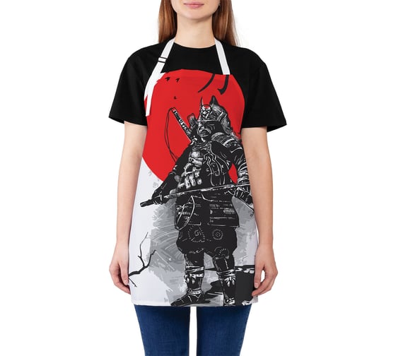 Изображение товара Кухонный фартук JOYARTY Японский самурай, универсальный размер для женщин и мужчин ap_18281