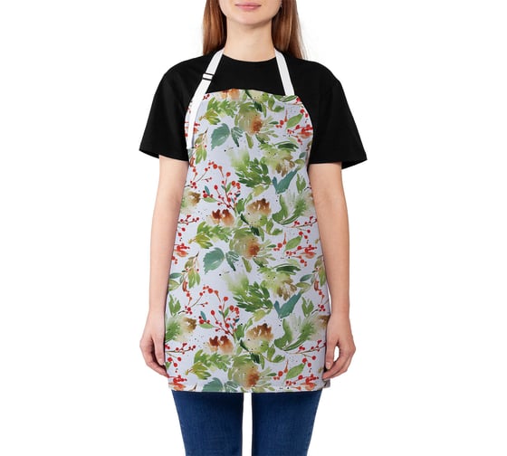 Изображение товара Кухонный фартук JOYARTY Акварельный новый год, универсальный размер для женщин и мужчин ap_419877