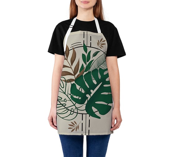 Изображение товара Кухонный фартук JOYARTY Листья монстеры, универсальный размер для женщин и мужчин ap_420329