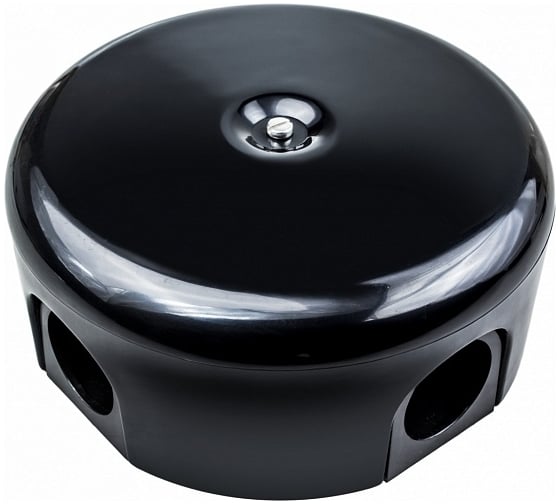 Изображение товара Распределительная коробка Bironi 110мм, пластик, цвет черный (4 кабельных ввода в комплекте) B1-522-23-K