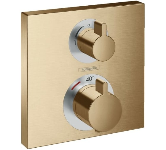Изображение товара Термостат Hansgrohe Ecostat Square скрытого монтажа, для 2 потребителей, шлифованная бронза 15714140 00064774