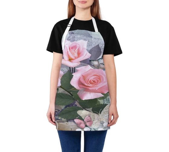 Изображение товара Кухонный фартук JOYARTY Розы и бисер, универсальный размер для женщин и мужчин ap_16630