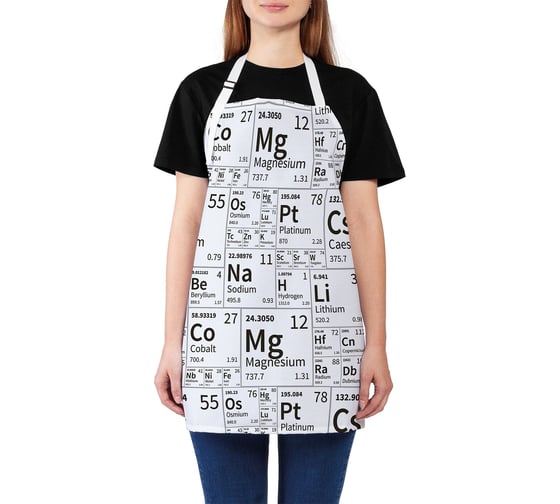 Изображение товара Кухонный фартук JOYARTY Химические элементы, универсальный размер для женщин и мужчин ap_33446