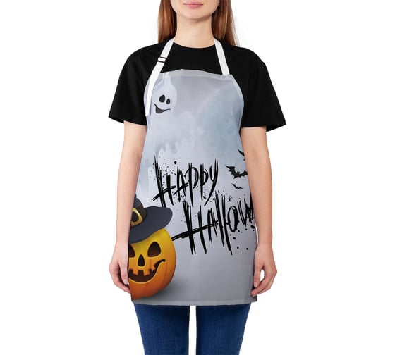 Изображение товара Кухонный фартук JOYARTY Открытка на Хеллоуин, универсальный размер для женщин и мужчин ap_36718