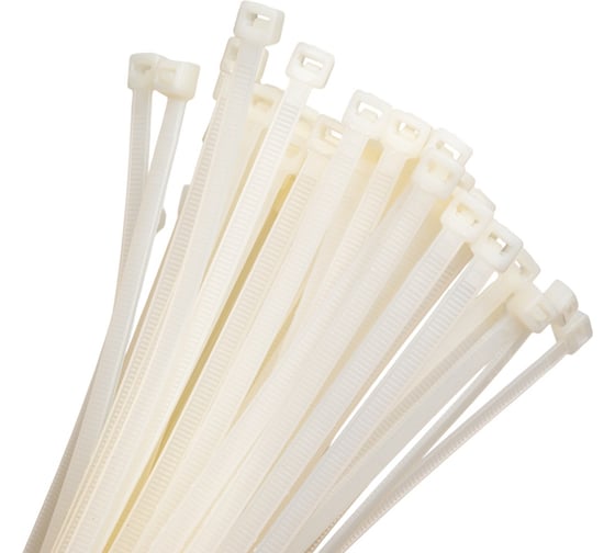 Изображение товара Нейлоновая стяжка хомут ExeGate CV66-300x4.8W нейлон 6.6, 300x4.8 мм, неоткрывающаяся, halogen free, -40...+85C, белая, 100 шт. 292904