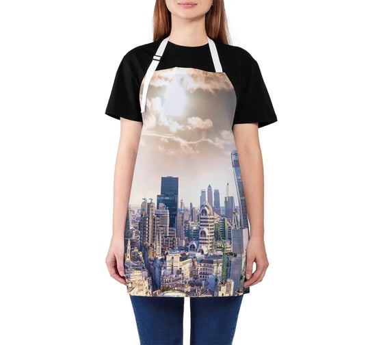 Изображение товара Кухонный фартук JOYARTY Утренний мегаполис, универсальный размер для женщин и мужчин ap_38543